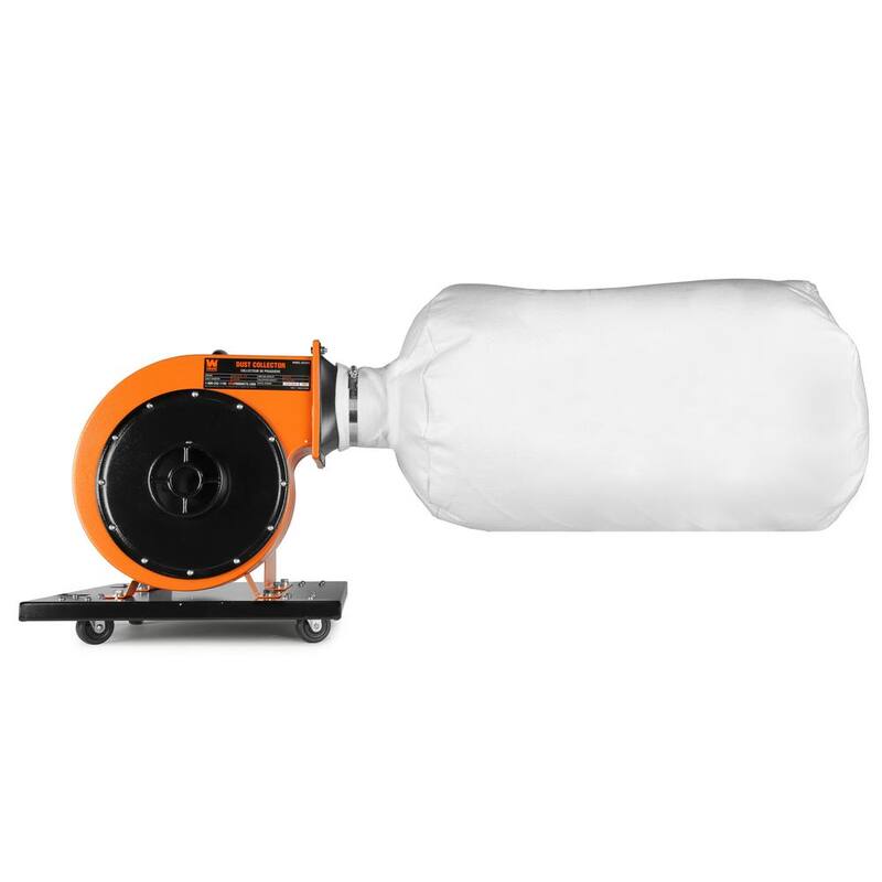 Recolector de polvo rodante de 7.4 amperios de WEN con motor de inducción, bolsa de 15 galones y montaje en pared opcional - DC3474