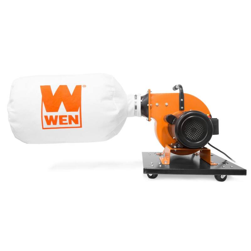 Recolector de polvo rodante de 7.4 amperios de WEN con motor de inducción, bolsa de 15 galones y montaje en pared opcional - DC3474