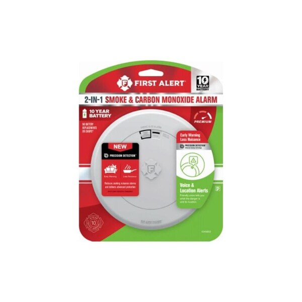 Ademco 10 Year 2-in-1 Photoelectric Smoke Detector with Carbon Monoxide Alarm - 131033