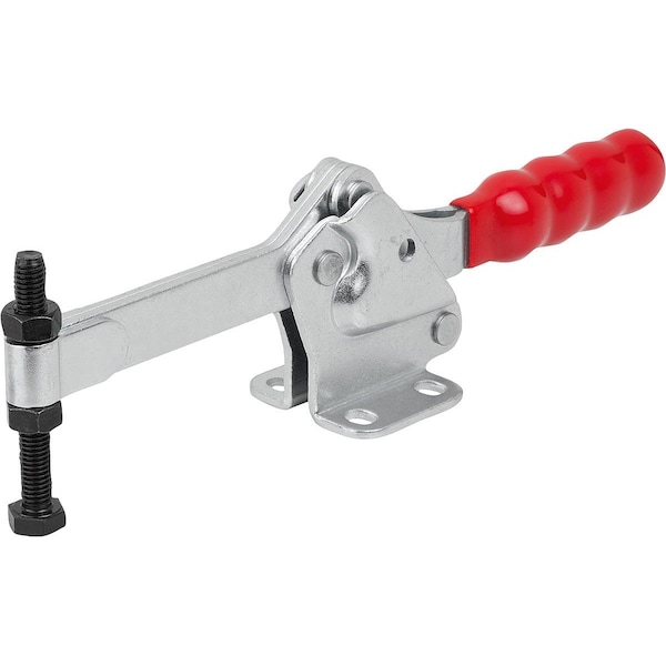 Kipp Toggle Clamp Horizontal Std, Horizontal Foot F1=2400, Full Holding Arm M10X80, Steel Zinc Plated,  - K1435.02400