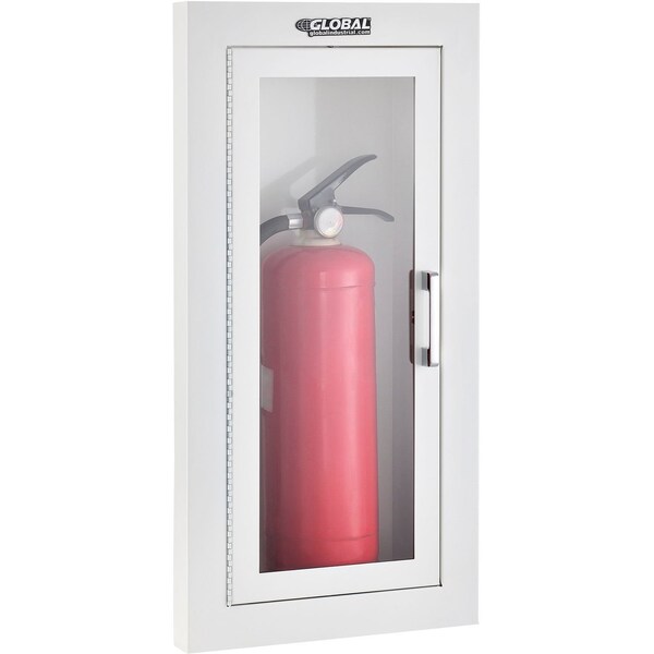 Global Industrial Fire-Extinguisher Cabinet, Semi-Recessed, Fits 2-6.5 Lbs. Extinguisher - 724202