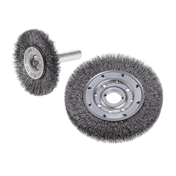 Cgw Abrasives Wire Whl, 3, Rdl Crimp, 0.014, Crbn, 1/4, Shnk - 60171