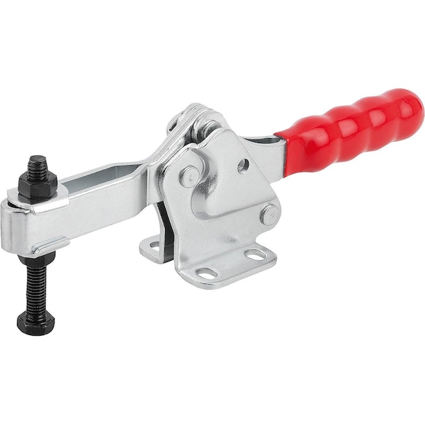 Kipp Toggle Clamp, Horizontal Foot, Standard, F2=3400, Adjustable Clamping Spind M08X60, Steel Electro - K1241.03400