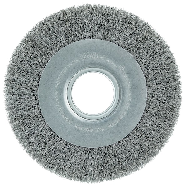 Weiler 8" Medium Face Crimped Wire Wheel .006" Steel Fill 2" Arbor Hole - 6090