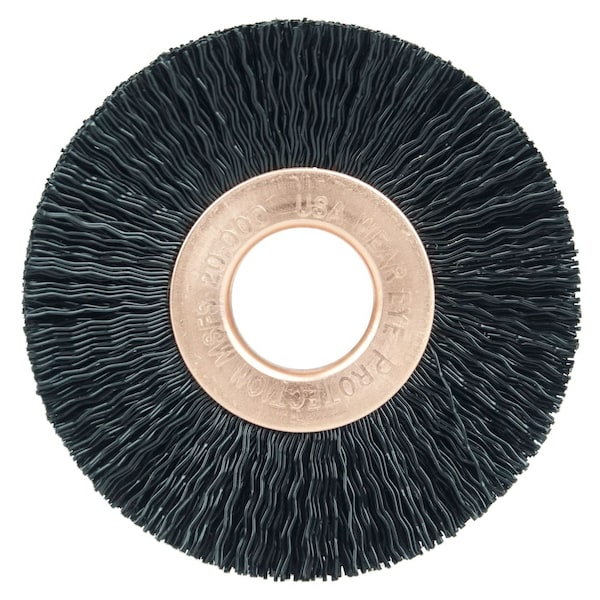 Weiler 2" Dia Nylon Wheel Brush, .014" Crimped Black Nylon Fill, 1/2" - 17233