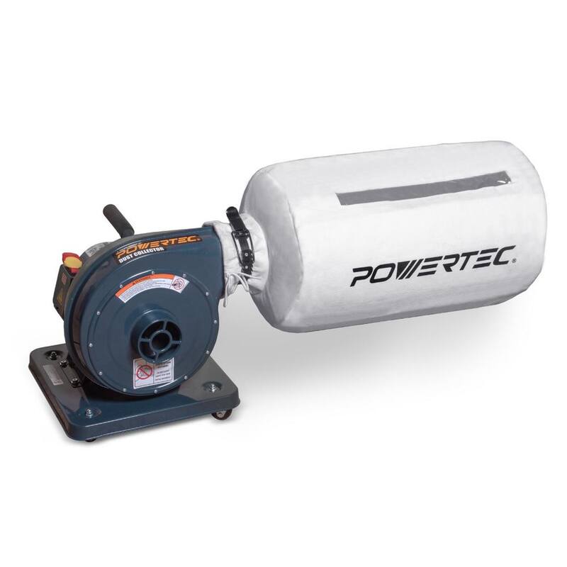 Coleccionista de polvo portátil POWERTEC de 12 amperios y 1 HP, 560 CFM, 1 micrón, 120 voltios/240 voltios - DC5372