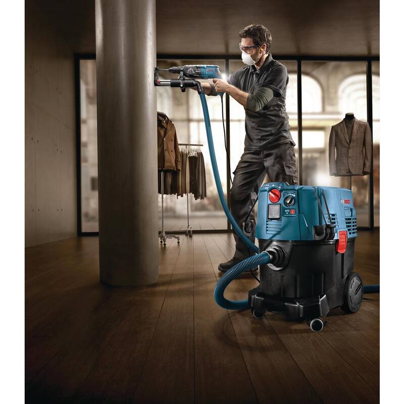Bosch 9 Gal. Aspiradora húmeda/seca con cable con filtro HEPA y accesorio universal para polvo SDS-Max y SDS-Plus de bonificación - VAC090AH+HDC200