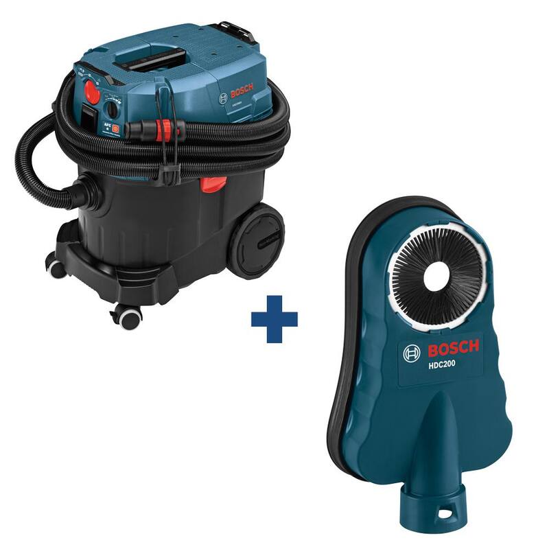 Bosch 9 Gal. Aspiradora húmeda/seca con cable con filtro HEPA y accesorio universal para polvo SDS-Max y SDS-Plus de bonificación - VAC090AH+HDC200