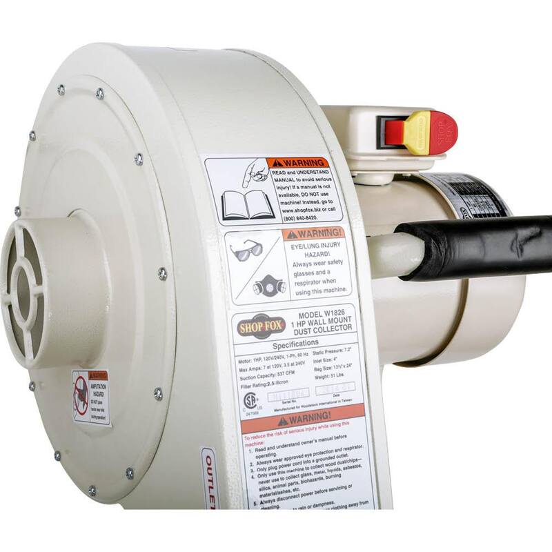 Colector de polvo de pared de 1 HP de Shop Fox - W1826
