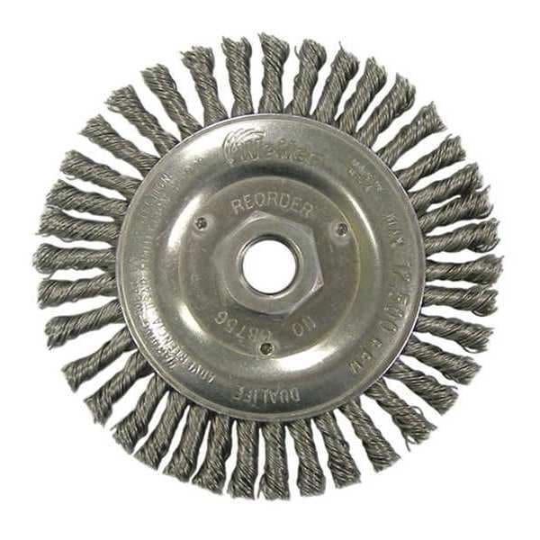 Weiler 5" Root Pass Weld Cleaning Brush .020 SS Wire 5/8"-11 UNC NUT Vend - 08806V