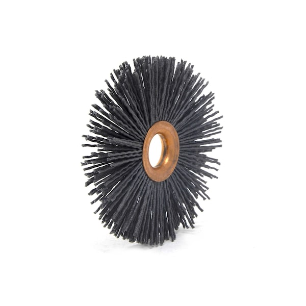 Brush Research Manufacturing CY4120SCF Abrasive Nylon Copper Center Wheel, 4" Dia., 120SC, .625" Arbor Hole, 1.437" Trim - CY4120SCF
