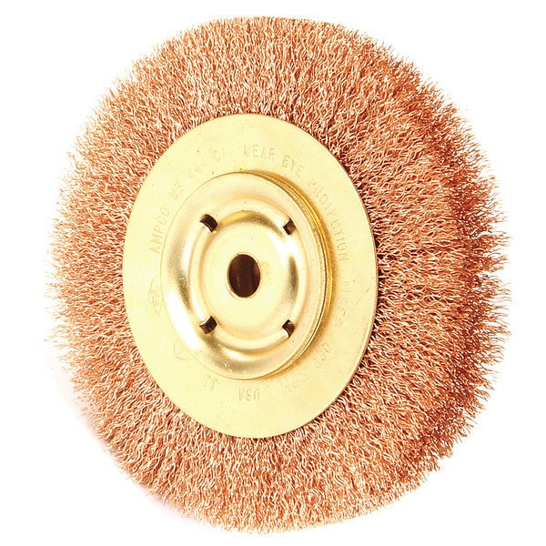 Ampco Safety Tools Crimped Wire Wheel Wire Brush, 6", 1" W - WB-44A