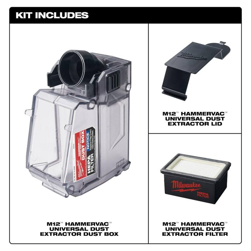 Cambio de filtro y tapa de caja de polvo Milwaukee M12 HAMMERVAC - 49-90-2343