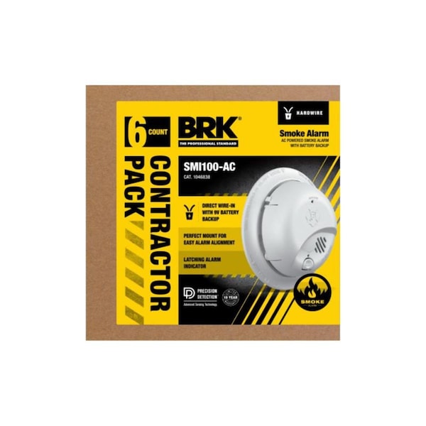 Ademco 120V AC Smoke Alarm, 6PK - 131040