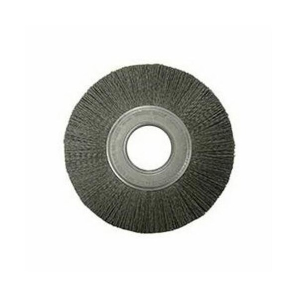Nylox Burr-Rx Wheel Brush, Composite, 8 in Brush Dia, 7/8 in Face W, 2 in Arbor Hole, Crimped/Round Filame - 86127