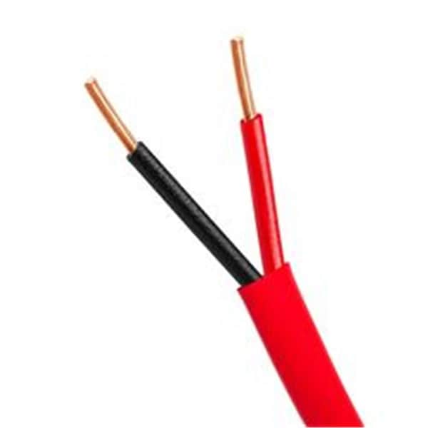 Cmple 1000 ft. Fire Alarm 18-2 Bare Copper 18AWG 2 Conductor Unshielded Cable, Red - 1328-N