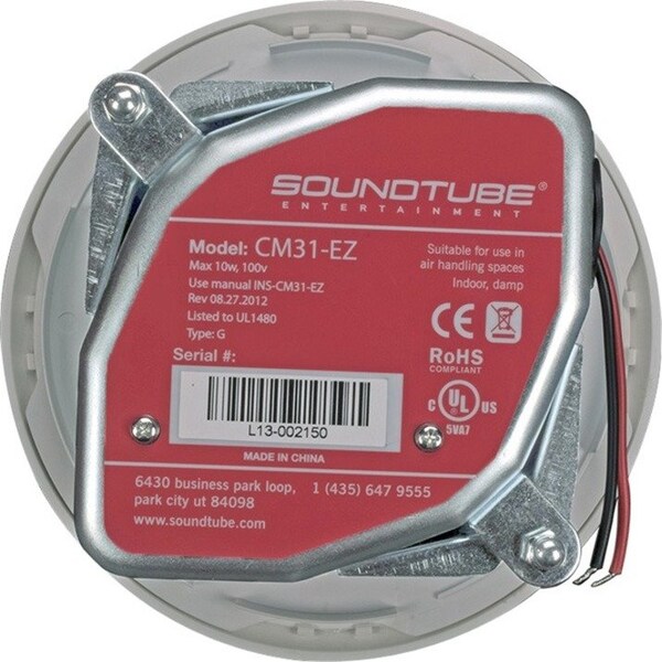 Soundtube In-Ceiling Speaker, White, 20 Max. Wattage - CM31-EZ-WH