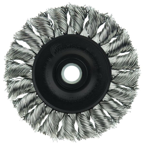 Weiler 3" Standard Twist Knot Wire Wheel, .014" Fill, 1/2"-3/8" Arbor Hole - 8264