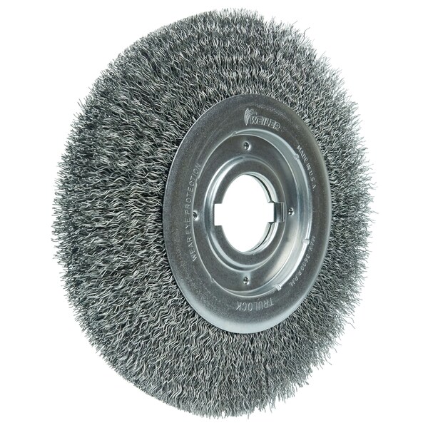 Weiler 10" Medium Face Crimped Wire Wheel .020" Steel Fill 2" Arbor Hole - 6170
