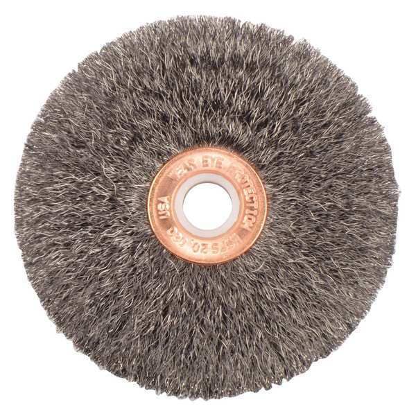 Weiler 3" Small Diameter Crimped Wire Wheel .006" Steel Fill 1/2" Arbor Hole - 15533