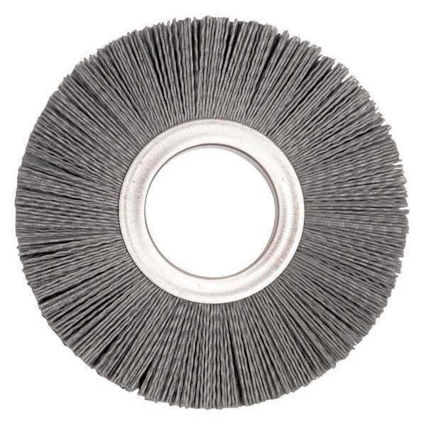 Weiler 6" Nylox Metal Hub Wheel Brush .035/180SC Crimped Fill 2" Arbor Hole - 20610