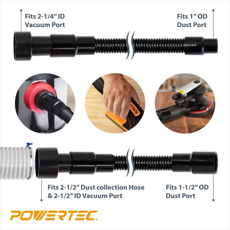 Kit de manguera de colección de polvo de 10 pies con 5 accesorios para herramientas eléctricas de carpintería y aspiradoras de taller húmedas/secas - 70347NR