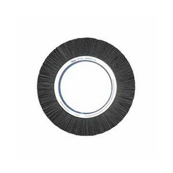 Nylox Burr-Rx Wheel Brush, Composite, 14 in Brush Dia, 1 in Face W, 7-1/4 in Arbor Hole, Crimped/Round Fil - 84926