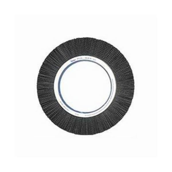 Nylox Burr-Rx Wheel Brush, Composite, 14 in Brush Dia, 1 in Face W, 7-1/4 in Arbor Hole, Crimped/Round Fil - 84926