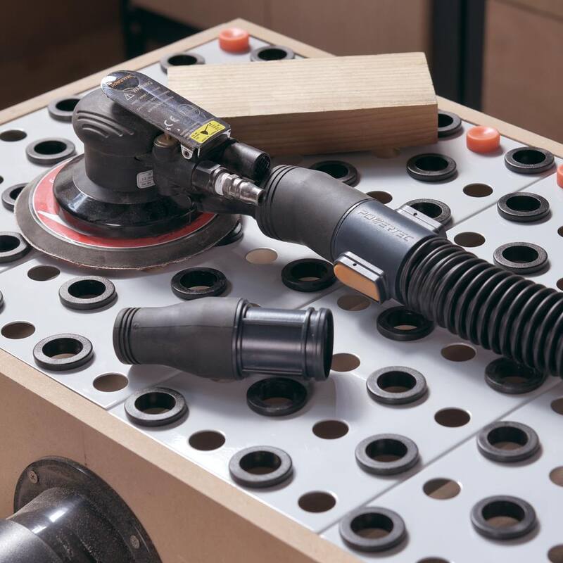 Kit de manguera de aspiración de polvo de 10 pies POWERTEC para aspiradoras de taller húmedo/seco, herramientas eléctricas, sierra ingletadora y sierra de mesa - 70355N
