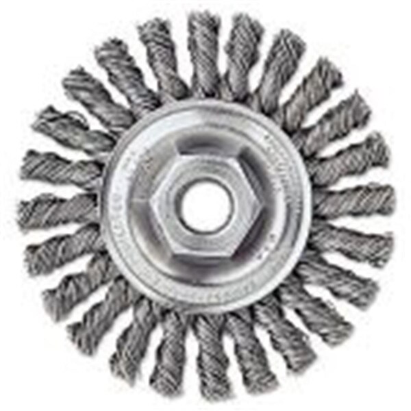 Light House Beauty 804-13276 Dualife Twist Knot Wire Wheel, 4 Diameter, 0.875 Trim 0.02 Wire, 0.625 Arbor - LI558939
