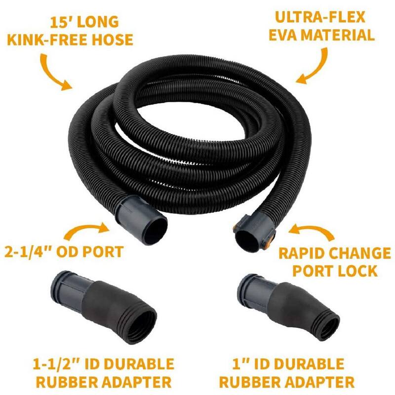 Kit de manguera universal para puerto pequeño POWERTEC con adaptador cónico de manguera de 4 pulgadas a 2-1/2 pulgadas - 70327