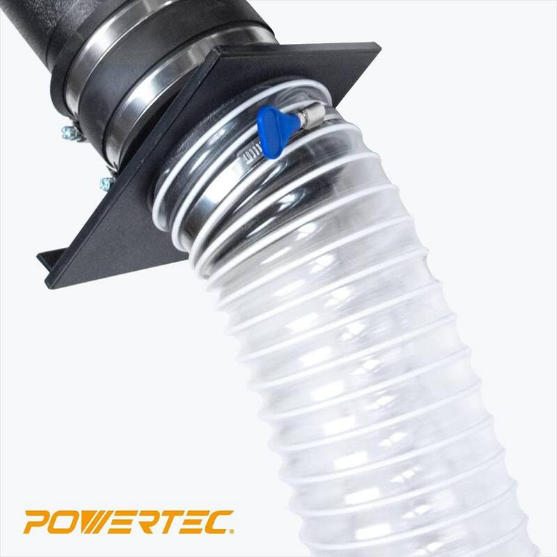 Manguera de recolección de polvo de PVC flexible de 6 pulgadas x 10 pies con 5 abrazaderas para manguera clave para trabajos de carpintería y aspiradora de taller, color transparente - 70371N