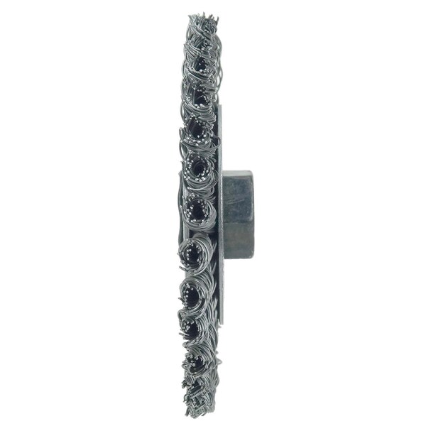 Weiler Mini Roughneck 4" Wire Wheel, .020" Steel Fill, M10x1.25 Nut - 13125