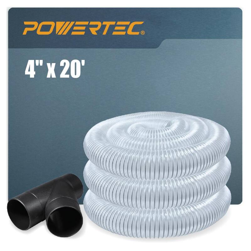 Manguera de colección de polvo de 4 pulgadas x 20 pies con conector en forma de Y para sistemas de colección de polvo - 70389N