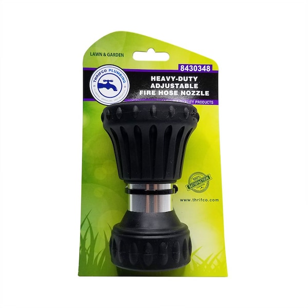 Thrifco Plumbing Fireman Fire Hose Nozzle with Adjustable Spray Replaces Orbit 5 - 8430348