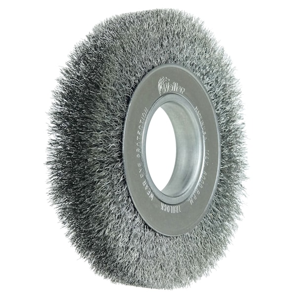 Weiler 6" Medium Face Crimped Wire Wheel .008" Steel Fill 2" Arbor Hole - 6050