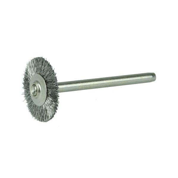 Weiler 3/4" Miniature Wire Wheel, .005" Stainless Steel Fill, 1/8" Stem - 26005