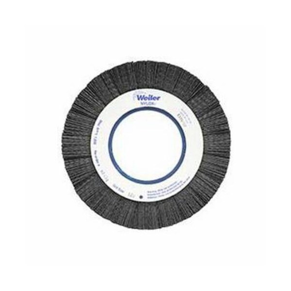 Nylox Burr-Rx Wheel Brush, Composite, 8 in Brush Dia, 1 in Face W, 3-1/4 in Arbor Hole, Crimped/Round Fila - 83394