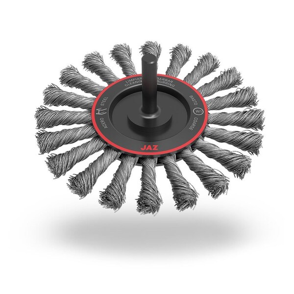Jaz Twist Knot Wire Wheel, 4", 20 Knots, .014", Steel - 31068