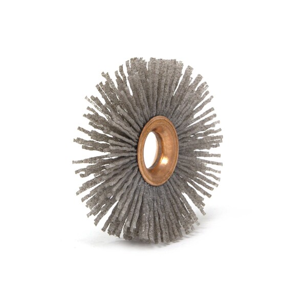 Brush Research Manufacturing CY21280AO Abrasive Nylon Copper Center Wheel, 2.5" Dia., 80AO, .500" Arbor Hole, .750" Trim - CY21280AO