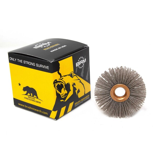 Brush Research Manufacturing CY21280AO Abrasive Nylon Copper Center Wheel, 2.5" Dia., 80AO, .500" Arbor Hole, .750" Trim - CY21280AO