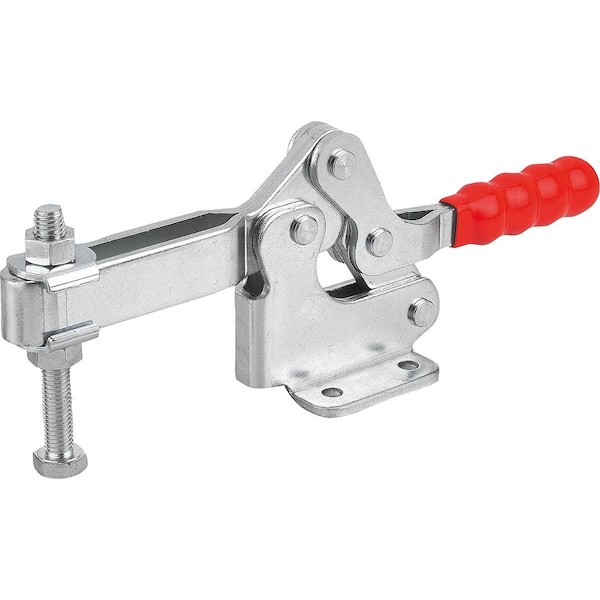 Kipp Toggle Clamp, Horizontal Foot, Standard, F2=6000, Adjustable Clamping Spind M12X100, Steel Electro - K1241.06000