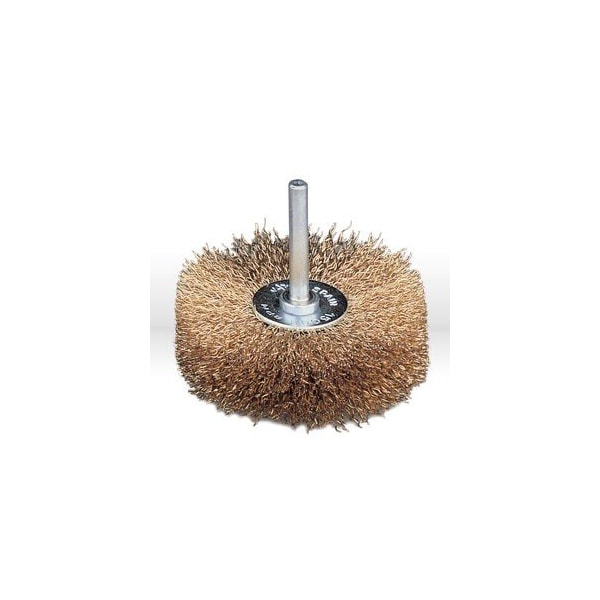 Jaz Wire Wheel Bench Brush, 3" Stem-Mounted Crimped, .012", Steel - 95600