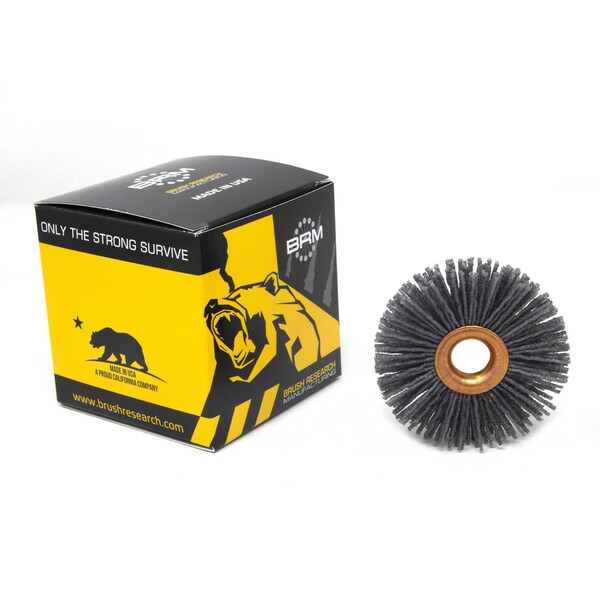 Brush Research Manufacturing CY21280SC Abrasive Nylon Copper Center Wheel, 2.5" Dia., 80SC, .500" Arbor Hole, .750" Trim - CY21280SC