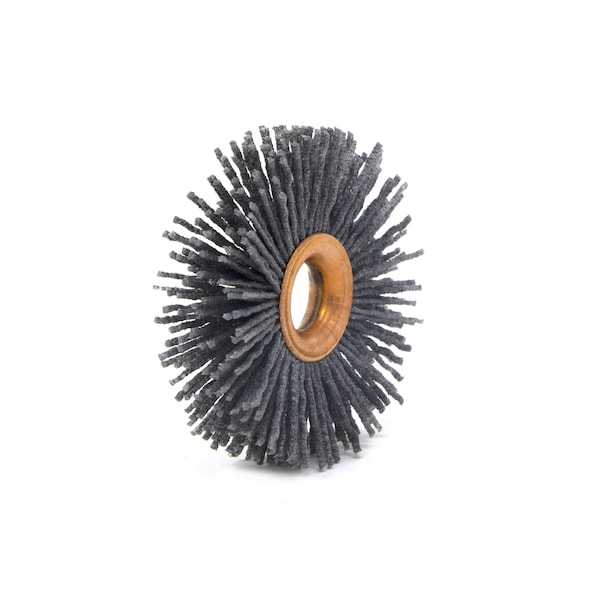 Brush Research Manufacturing CY21280SC Abrasive Nylon Copper Center Wheel, 2.5" Dia., 80SC, .500" Arbor Hole, .750" Trim - CY21280SC