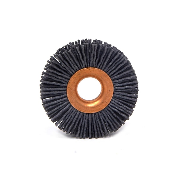 Brush Research Manufacturing CY2120SC Abrasive Nylon Copper Center Wheel, 2" Dia., 120SC, .500" Arbor Hole, .500" Trim - CY2120SC