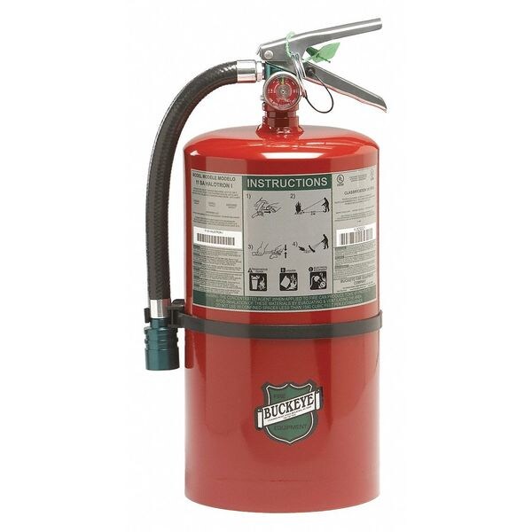 Buckeye Fire Equipment Fire Extinguisher, 11 lb Capacity, Class ABC , UL Rating1A:10B:C , HCFC 8 to 10 sec, Discharge Time: - 71100