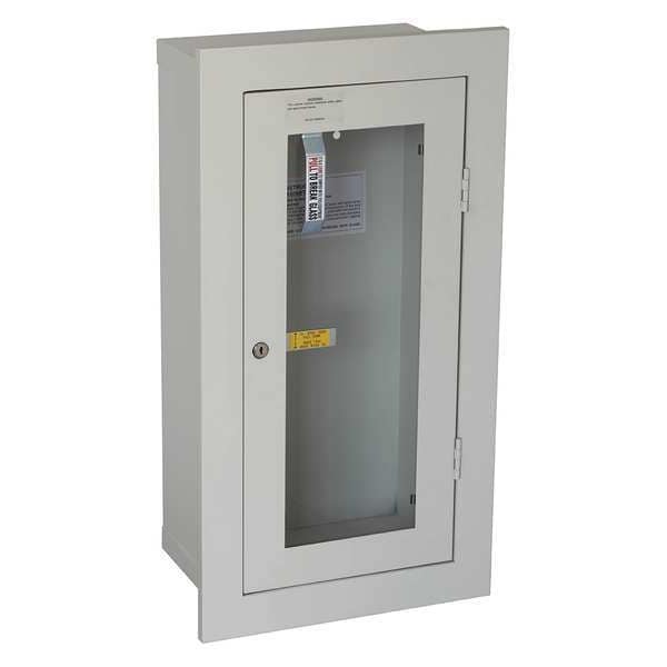 Zoro Select Fire Extinguisher Cabinet, Semi Recessed, 28 in Height, 20 lb - 35GX47