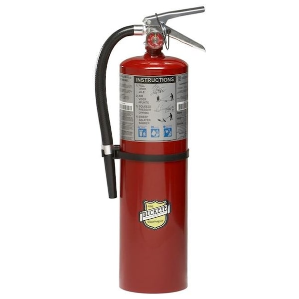 Shield Fire Protection Shield Fire Protection SFE11340R 10 lbs 4A-80B-C Rechargebale Fire Extinguisher with Wall Hook - SFE11340R