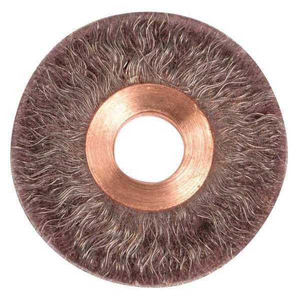 Weiler 2" Encapsulated Small Dia Crimped Wire Wheel .0104" Steel 1/2" Arbr Hl - 35240